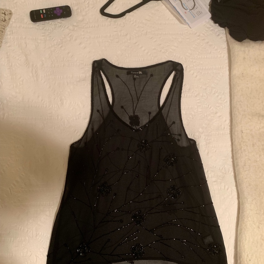 Forever 21 sheer embellished top